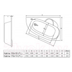 Ванна акриловая Alba Spa Katrina 150x100 R