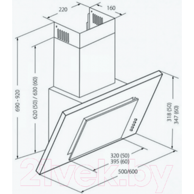 Вытяжка наклонная Akpo Optima Eco 60 WK-4