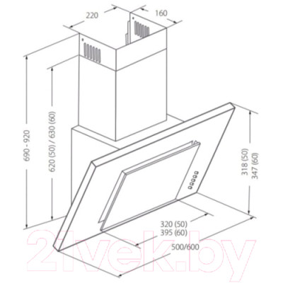 Вытяжка наклонная Akpo Optima Eco 60 WK-4