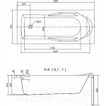 Ванна акриловая Cersanit Santana 160x70