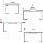 Обеденный стол Millwood Лофт Лондон Л 110-150x70x76