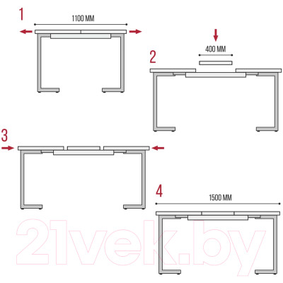 Обеденный стол Millwood Лофт Лондон Л 110-150x70x76