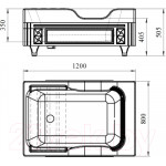 Ванна акриловая Radomir Тахарат 120x80 / 1-01-0-0-1-166