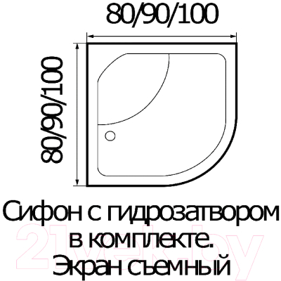 Душевой поддон Wemor 80/43 C