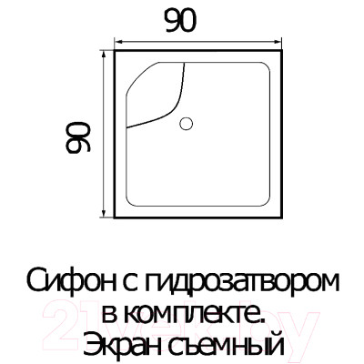 Душевой поддон Wemor 90/40 S