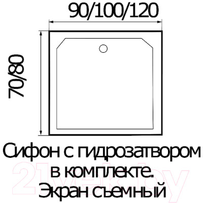 Душевой поддон Wemor 90/70/24 S