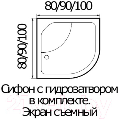 Душевой поддон Wemor 100/44 C