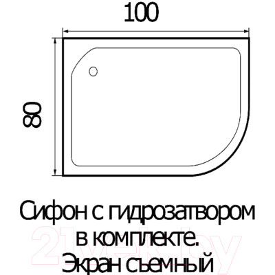 Душевой поддон Wemor 100/80/24 L