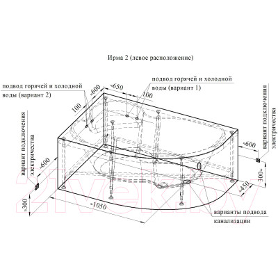 Ванна акриловая Vannesa Ирма 149x96 / 2-78-0-2-9-216