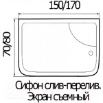 Ванна акриловая Wemor 170/80/55 S