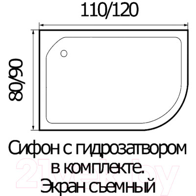 Душевой поддон Wemor 110/80/24 L