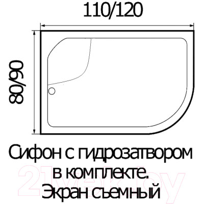 Душевой поддон Wemor 110/80/44 L