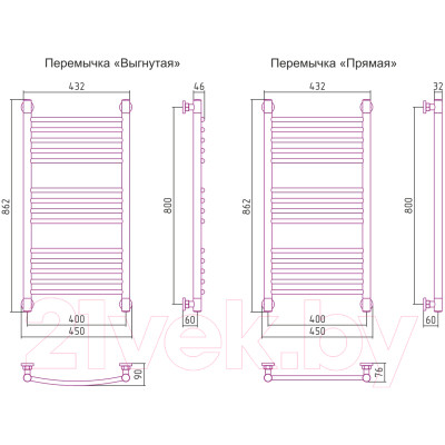 Полотенцесушитель водяной Сунержа Богема+ прямая 80x40 / 30-0220-8040