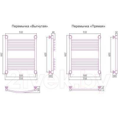 Полотенцесушитель водяной Сунержа Богема+ прямая 60x50 / 30-0220-6050