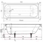 Ванна чугунная Wotte Старт УР 170x70 / БП-00000004