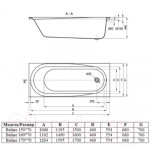 Ванна акриловая Alba Spa Baline 170x70