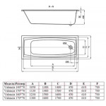 Ванна акриловая Alba Spa Valencia 170x70