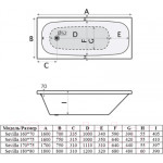 Ванна акриловая Alba Spa Sevilla 170x75