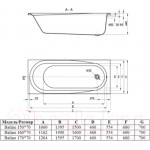 Ванна акриловая Alba Spa Baline 160x70 R