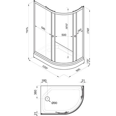 Душевой уголок Triton Коралл А Мозаика 120x80 L