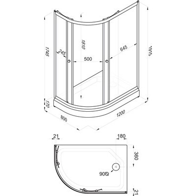 Душевой уголок Triton Коралл А Мозаика 120x80 R