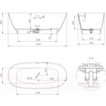 Ванна из искусственного мрамора Salini Sofia 164x75 / 102521M