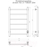 Полотенцесушитель электрический Тругор Аспект Пэк СП 1 80х50 32мм / 271811
