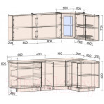 Кухонный гарнитур Интерлиния Мила Матте 1.5x2.2 А правая