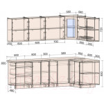 Кухонный гарнитур Интерлиния Мила Матте 1.5x2.5 А правая