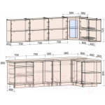 Кухонный гарнитур Интерлиния Мила Матте 1.5x2.7 А правая