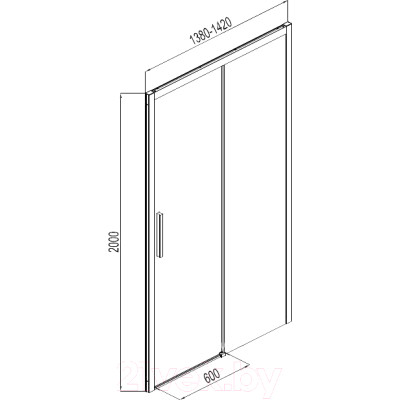 Душевой уголок Aquanet Pleasure 80x140 / AE60-F-80H200U-BT + AE60-N-140H200U-BT