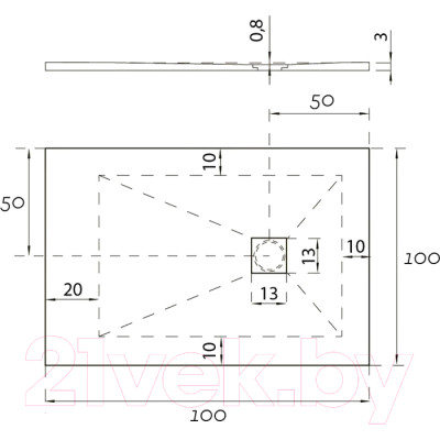 Душевой поддон Aquanet Pleasure New 100x100 / 258889