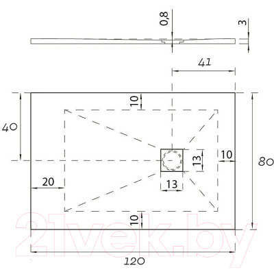 Душевой поддон Aquanet Pleasure New 120x80 / 258890