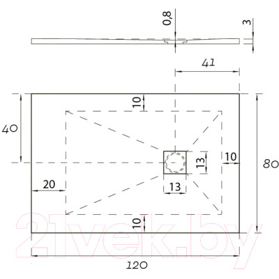 Душевой поддон Aquanet Pleasure New 120x80 / 258876