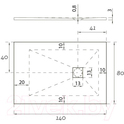 Душевой поддон Aquanet Pleasure New 140x80 / 258892