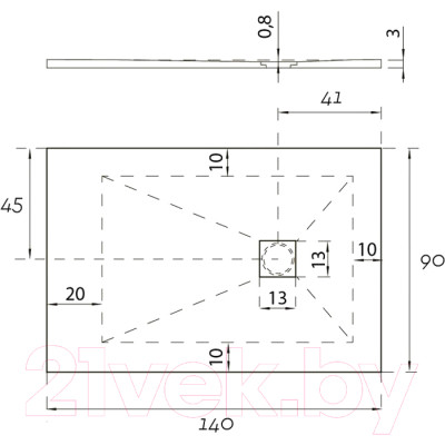 Душевой поддон Aquanet Pleasure New 140x90 / 258879