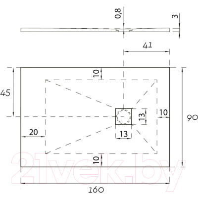 Душевой поддон Aquanet Pleasure New 160x90 / 258895