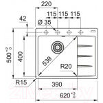 Мойка кухонная Franke CNG 611/211-62 TL
