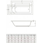 Ванна акриловая Bonito Home Elara 150x70