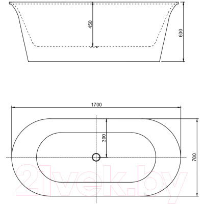 Ванна акриловая Aquanet Family Smart 170x78 / 260053