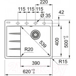 Мойка кухонная Franke CNG 611/211-62 TL