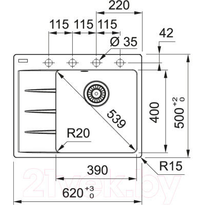 Мойка кухонная Franke CNG 611/211-62 TL