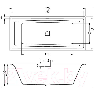 Ванна акриловая Riho Still Square Led 170 L / BR0200500K00131