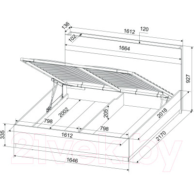 Двуспальная кровать Интерлиния Loft LT-К160 160x200