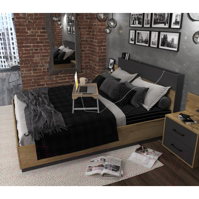 Двуспальная кровать Интерлиния Loft LT-К160 160x200