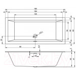 Ванна акриловая Riho Rethink Cubic 180x80 / BR08005