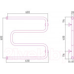 Полотенцесушитель водяной Сунержа Ш-образный 60x60 1