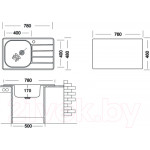 Мойка кухонная Ukinox Гранд GRM780.480-GT6K 1R