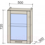 Шкаф навесной для кухни Интерлиния Компо ВШ50ст-720-1дв