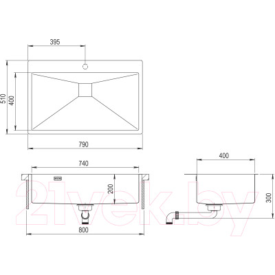 Мойка кухонная Aquasanita Steel Aira AIR100M